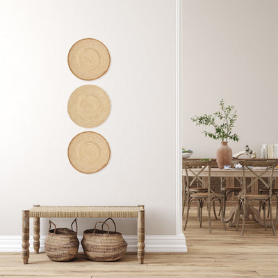 Neutral Wall Plate - 18" Natural & Soft Gold