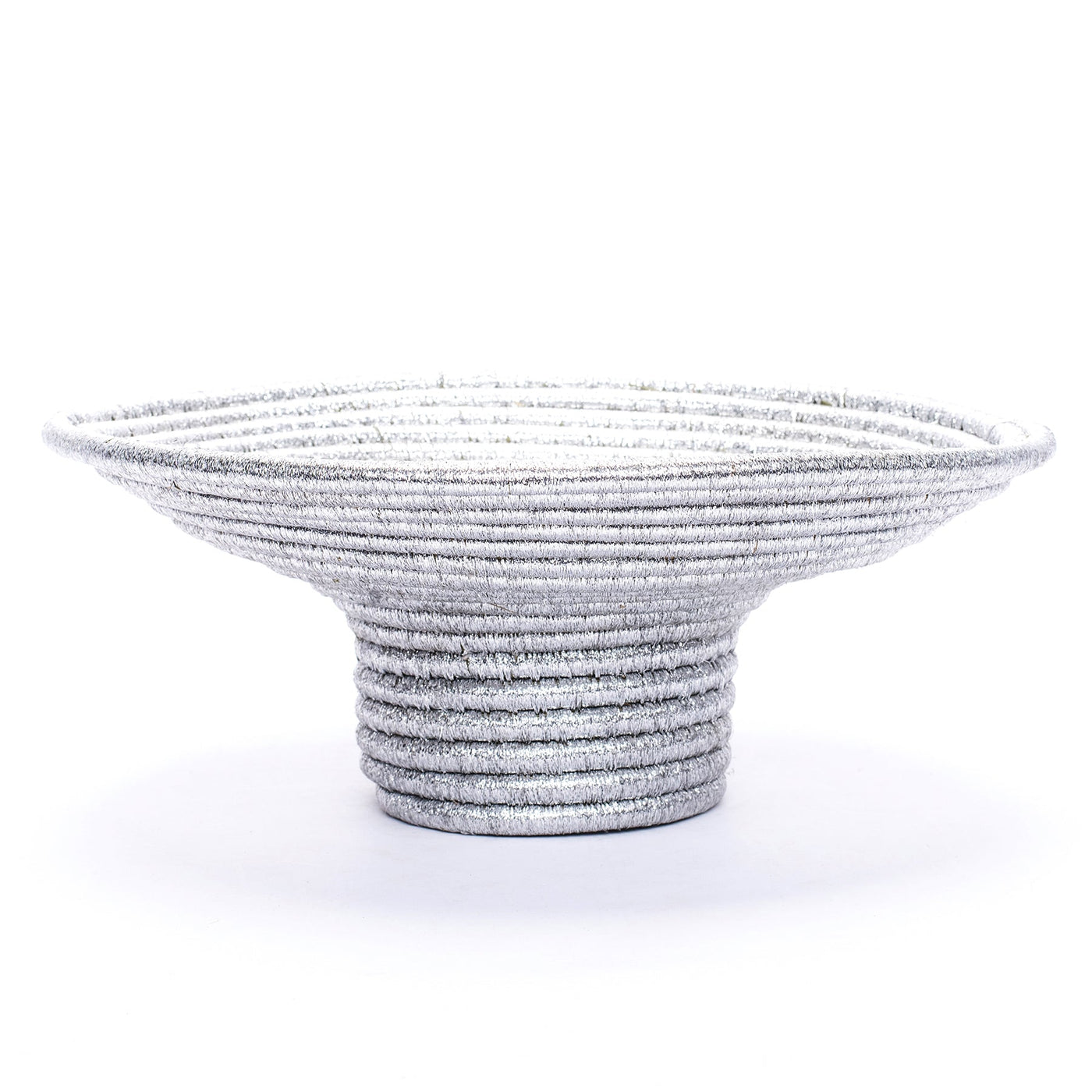 Silver Metallic Pedestal Bowl