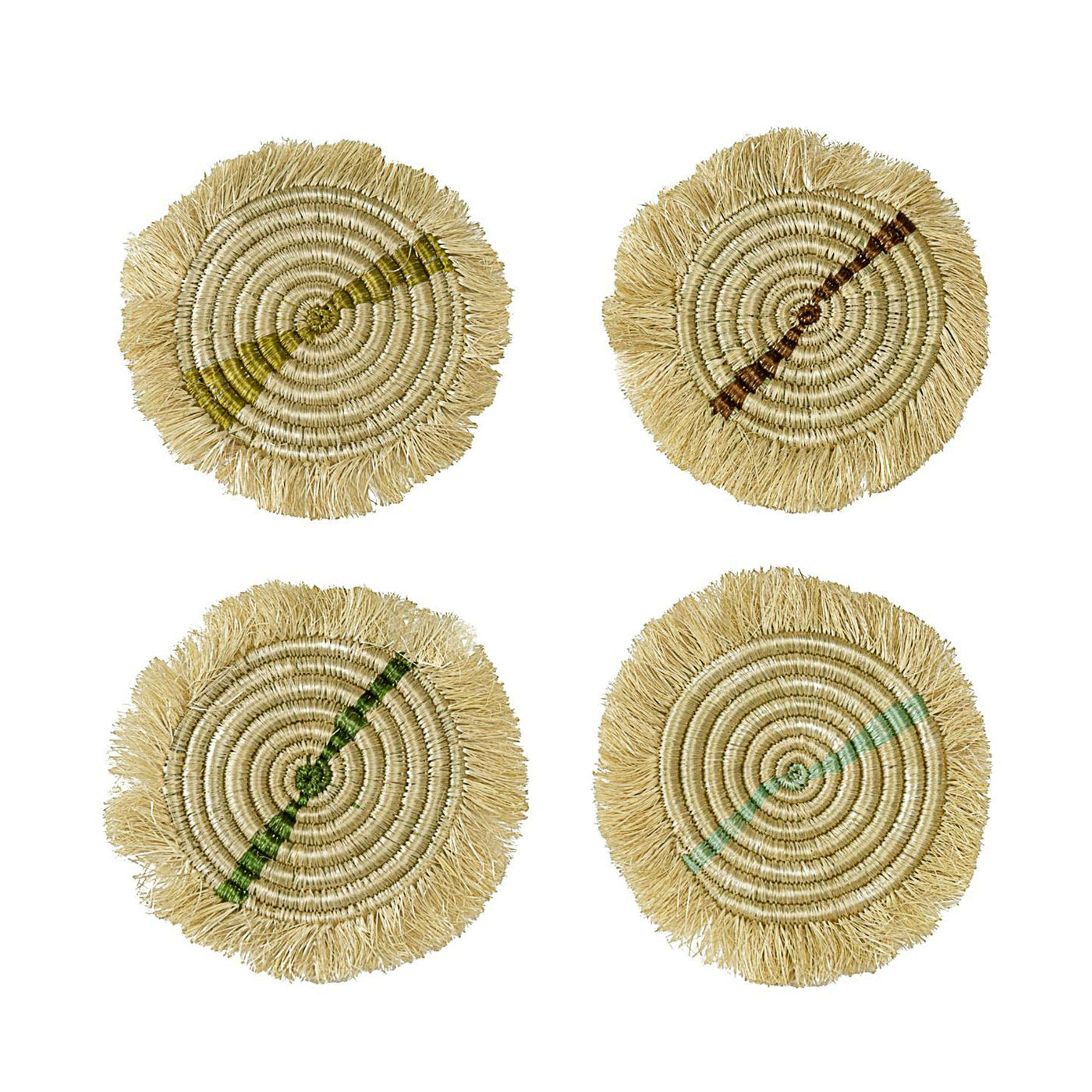 Restorative Fringed Coasters - Multicolor, Set of 4