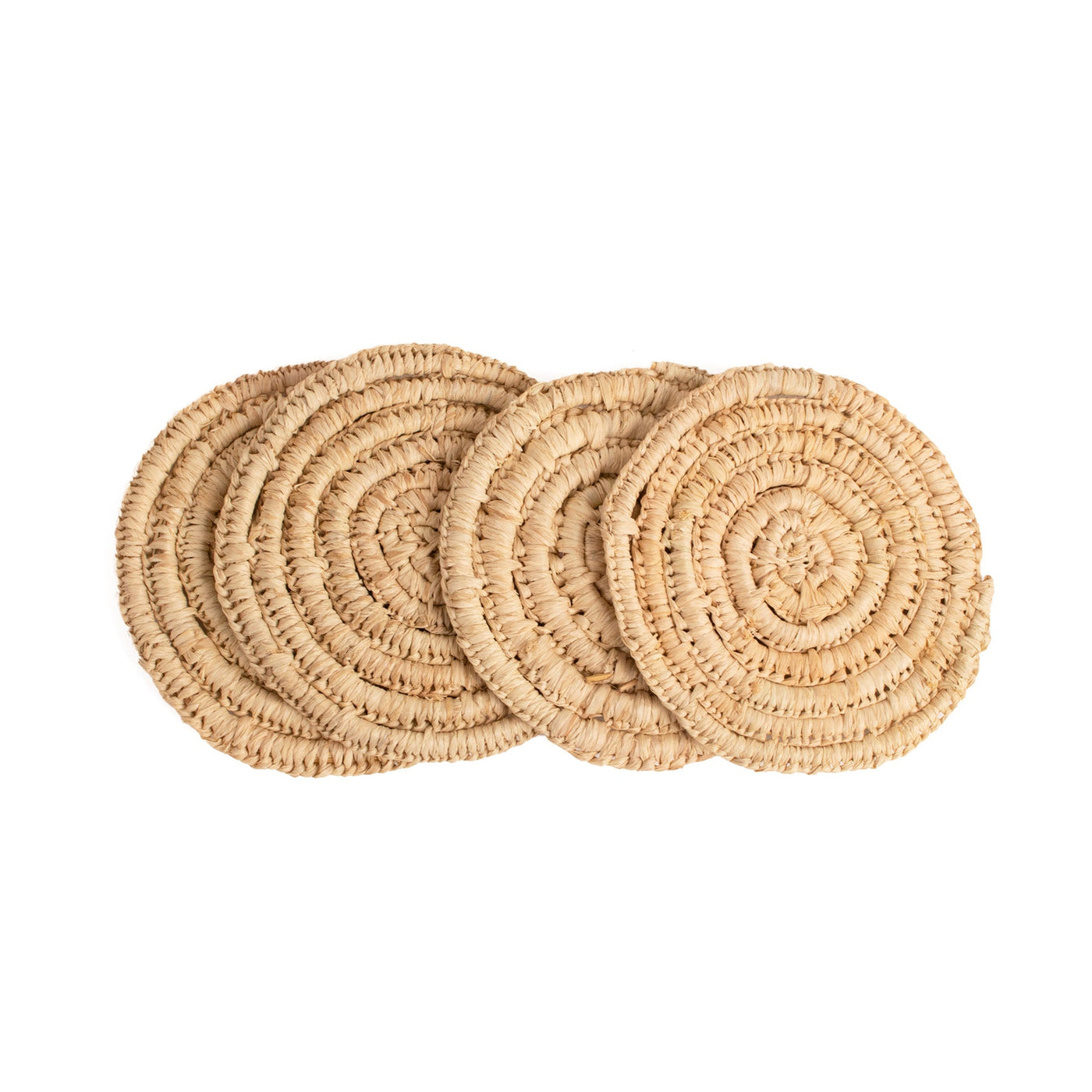 Stone Coasters - Natural Crochet, Set of 4