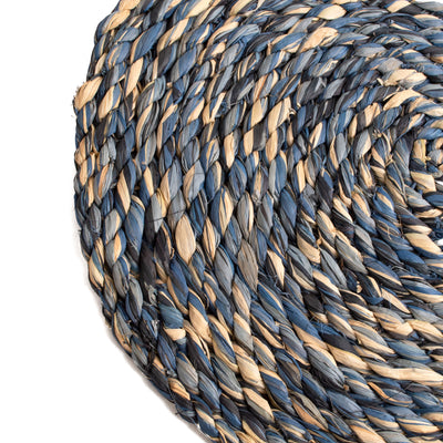 Blue Raffia Woven Placemats - 6 Pieces