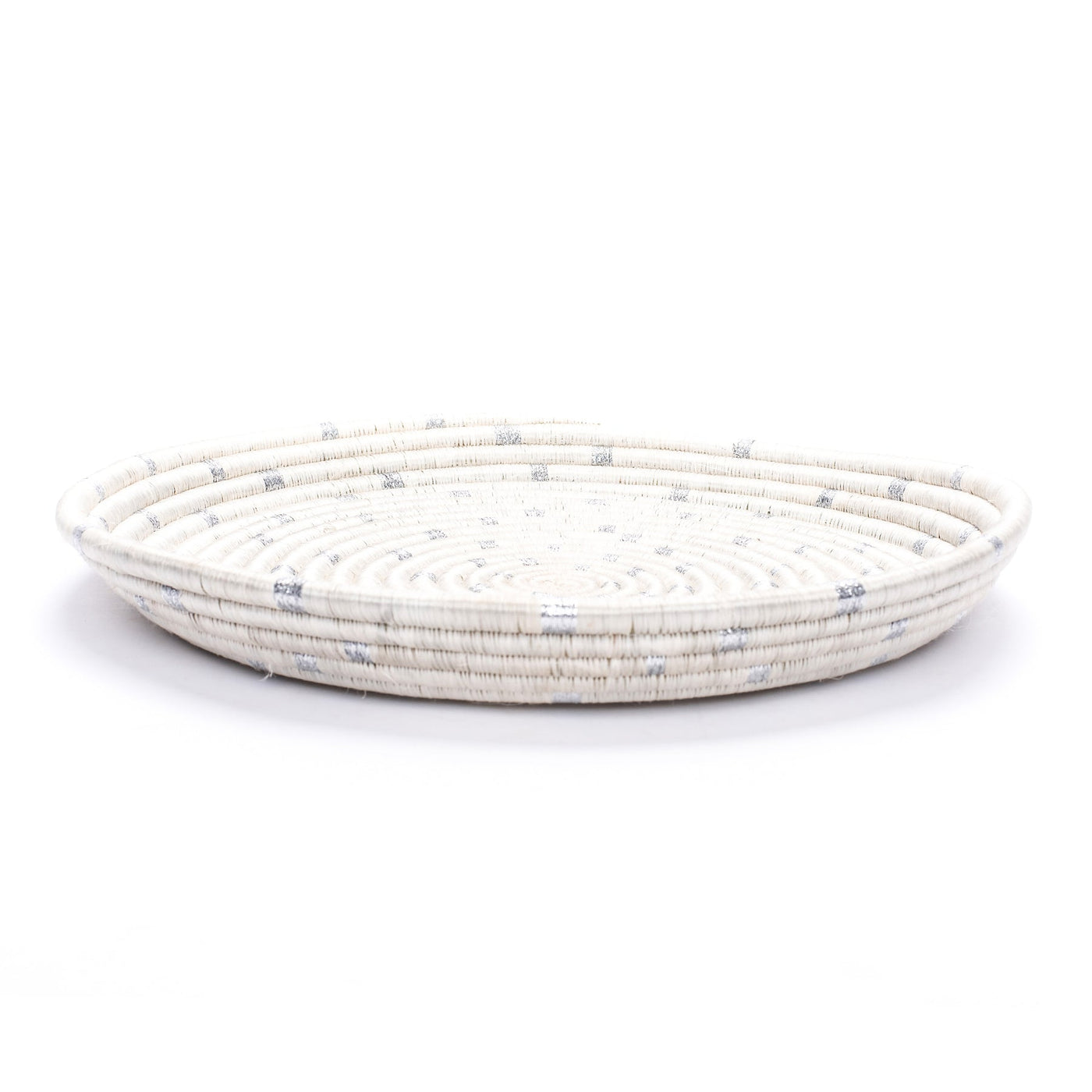 Holiday Tray - 15" Dotted Silver