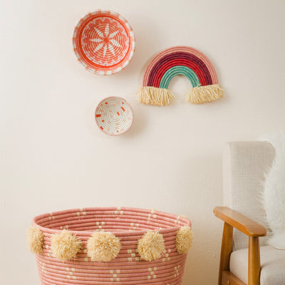 10" Medium Coral Burst Round Basket
