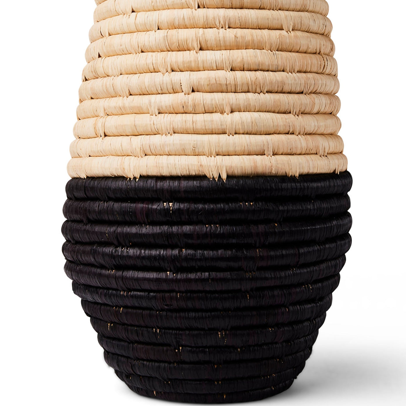 Modern Vessel - 12" Black & Natural Vase