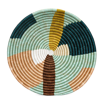 Restorative Woven Bowl - 14” Abstract Seafoam