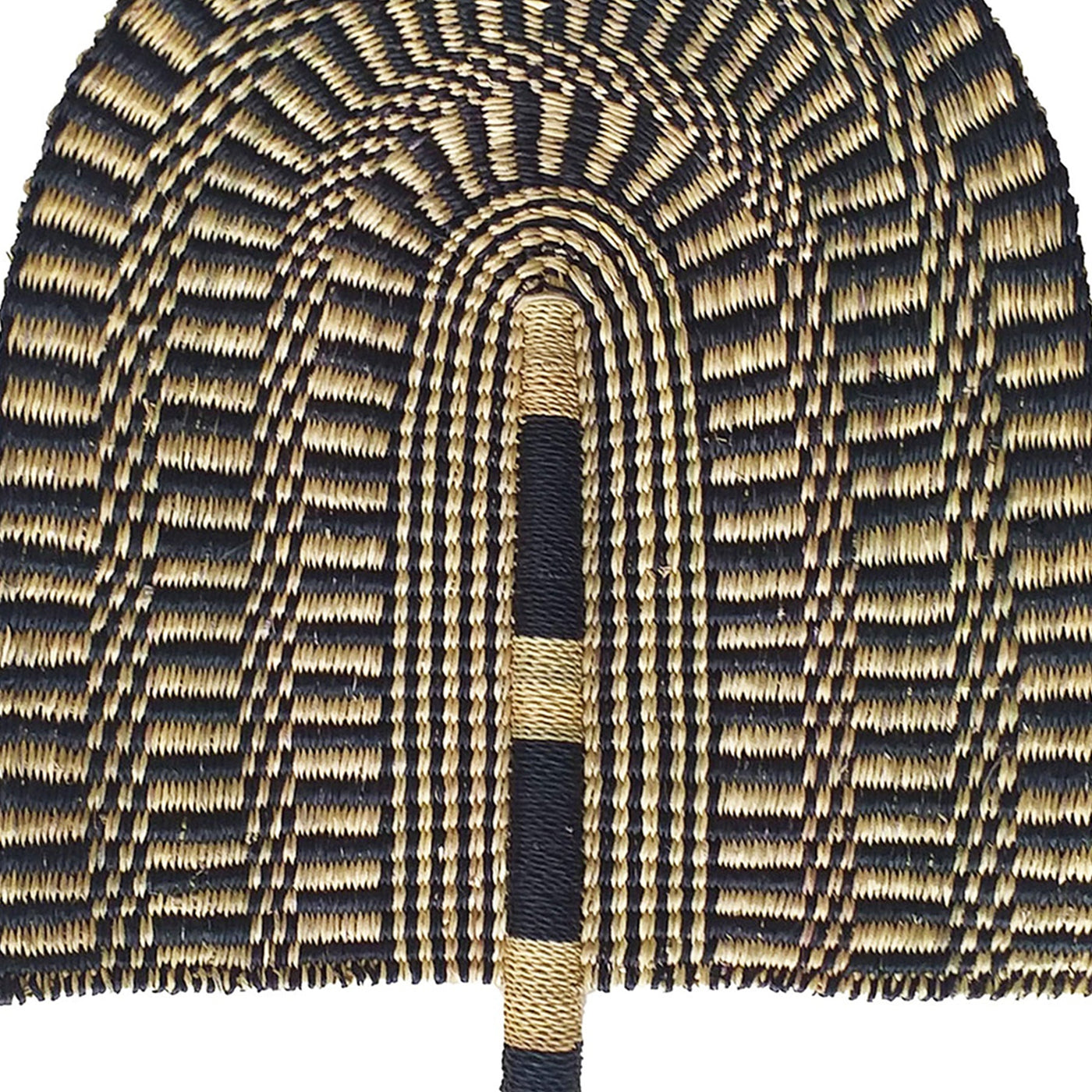 Large Black and Natural Checkered Fan