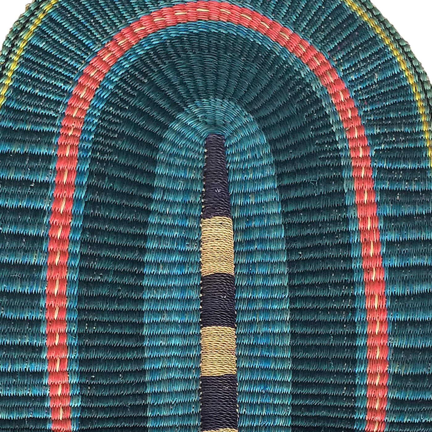 Large Sky Blue & Orange Checkered Fan