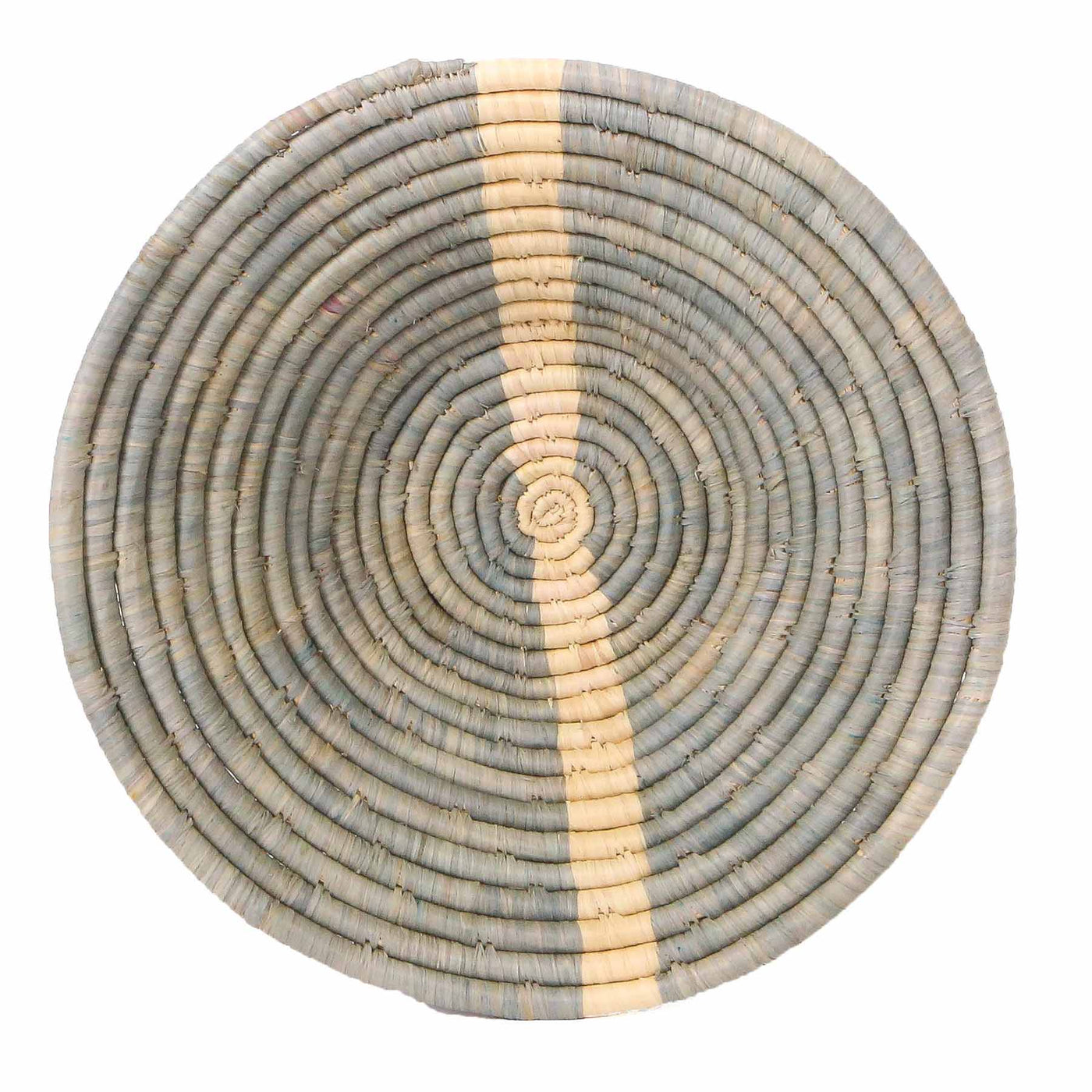 Large Opal Gray Striped Round Basket