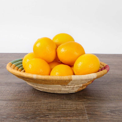 Medium  Goldenrod & Apricot Msanii Round Basket