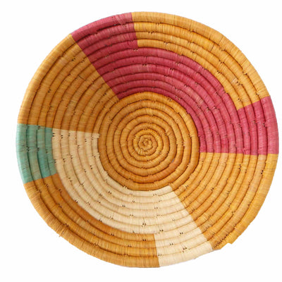 Medium  Goldenrod & Apricot Msanii Round Basket