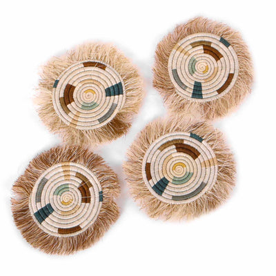 Products Soothing Sands Fringed Coasters, Set of 4