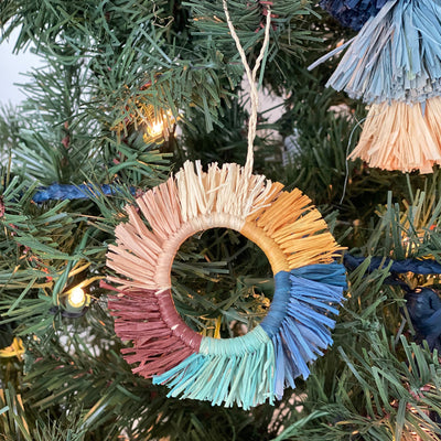 Multicolor Fringed Hoop Ornament