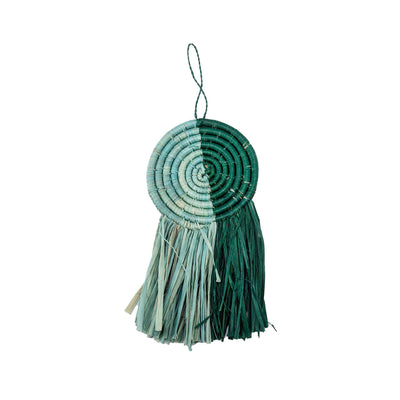Teal Fringed Ornament