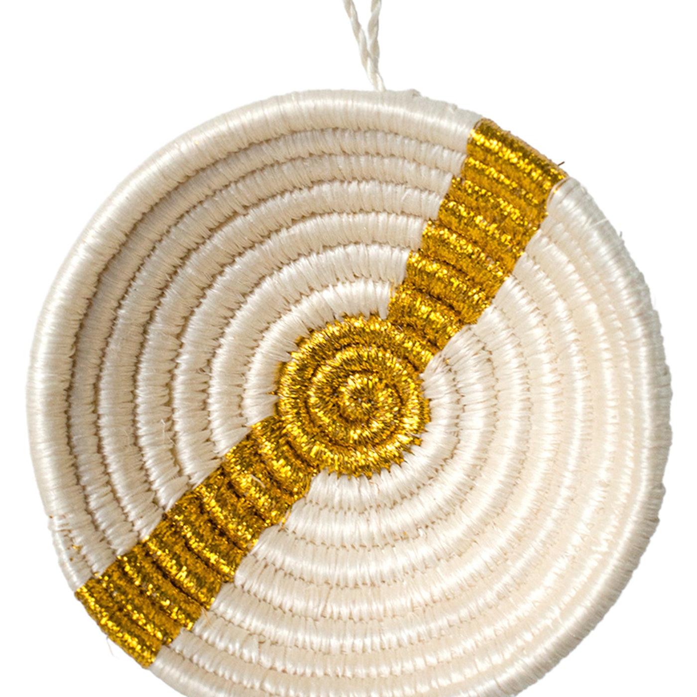 Gold Metallic Striped Basket Ornament