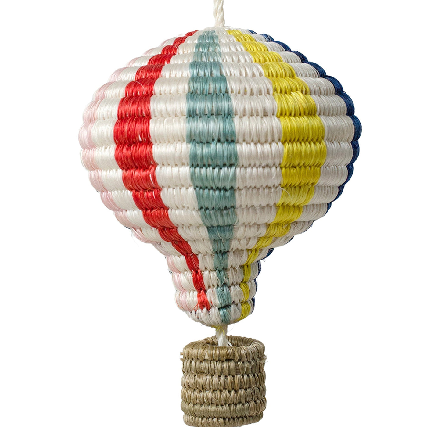 Striped Bright Hot Air Balloon Ornament