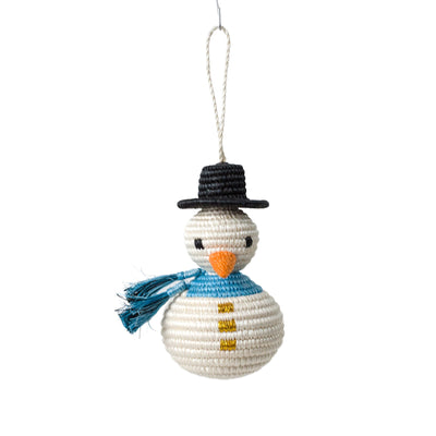 Snowman with Blue Scarf Ornament