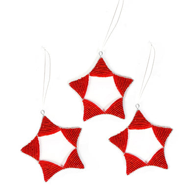 Red Beaded Star Ornament