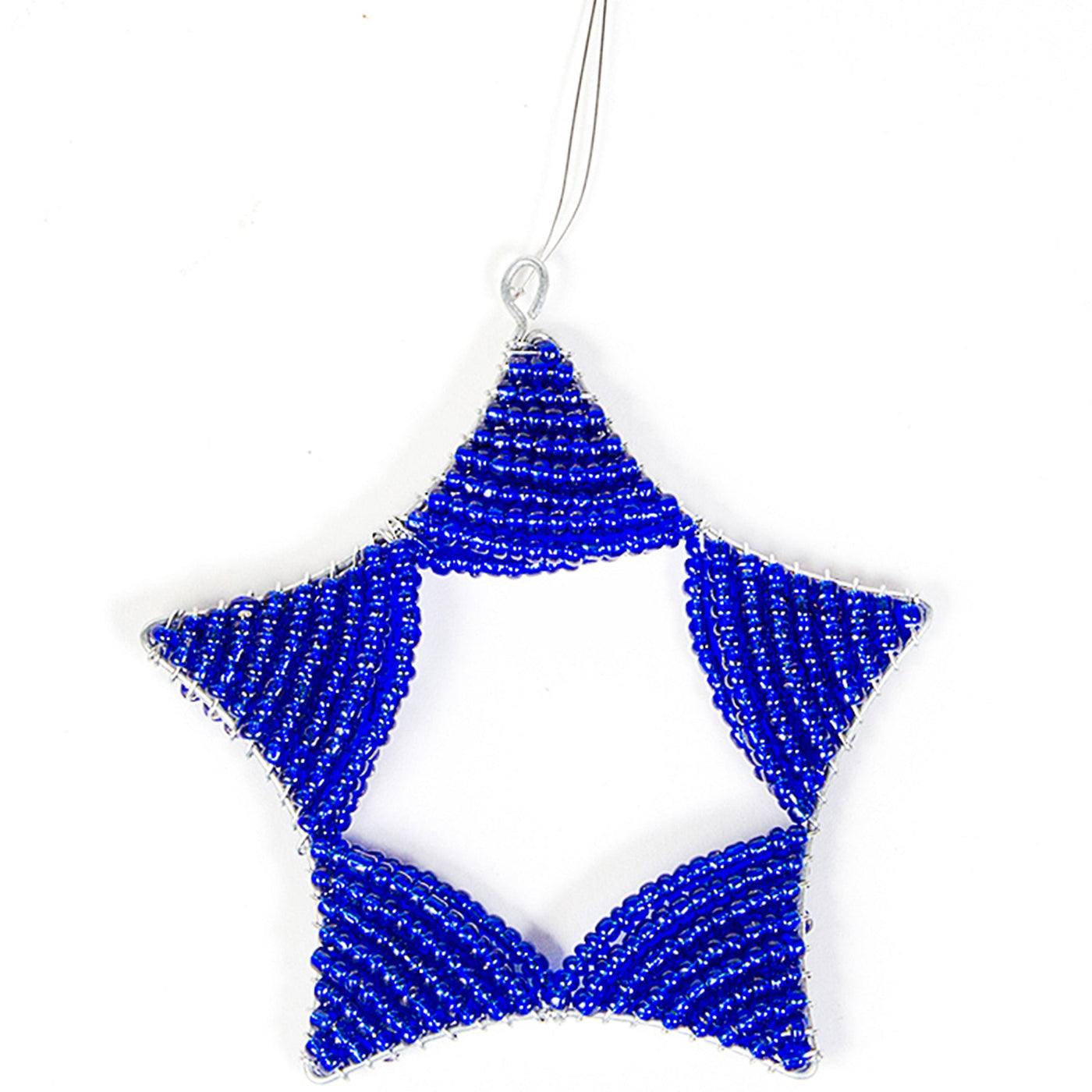 Blue Beaded Star Ornament
