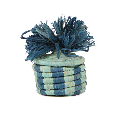 Striped Pom Pom Basket Ornament