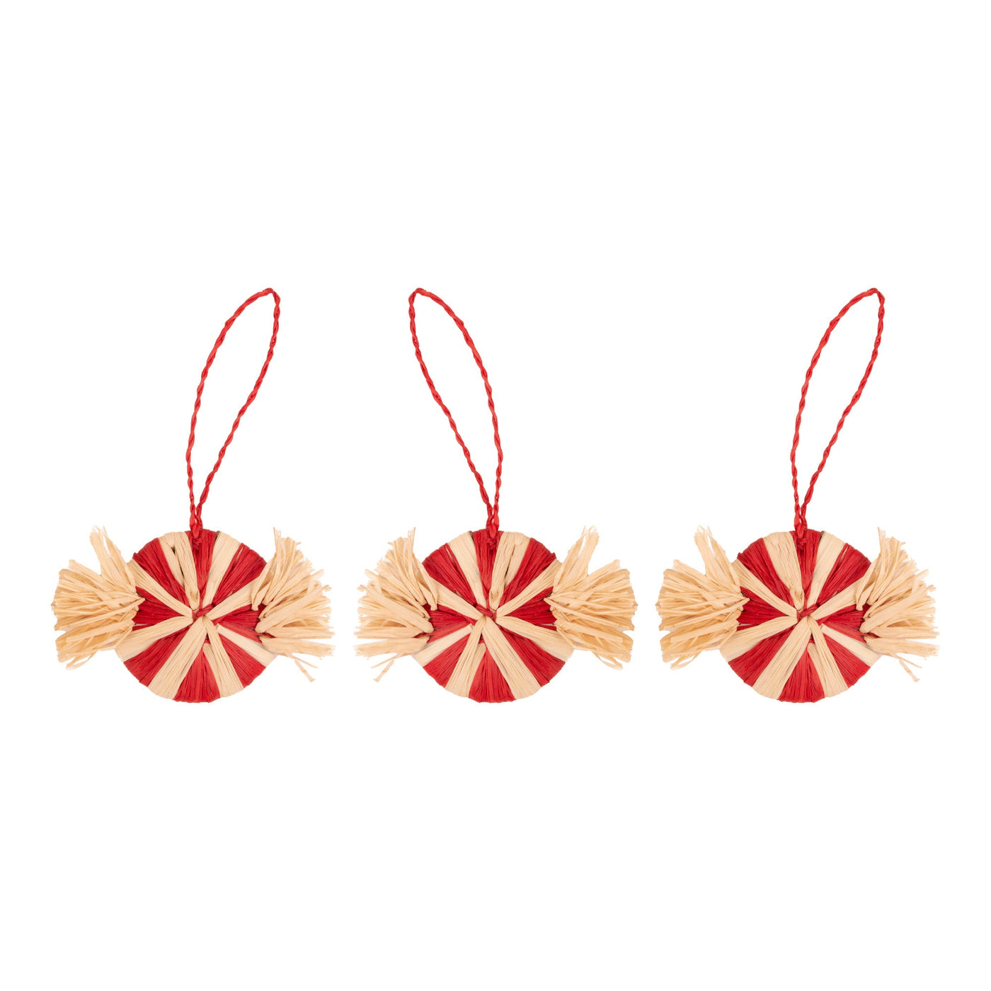 Peppermint Candy Ornaments, Set of 3