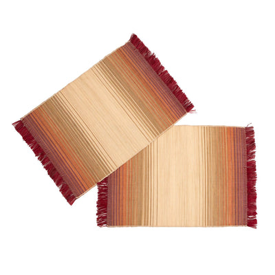 Earthen Craft Placemats - 18" Flame Fringed, Set of 2