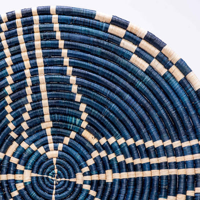 21" Large Navy Sanaa Woven Wall Art Plate