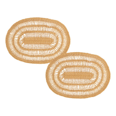 Neutral Placemats - 20" Laced Oval, Set of 2