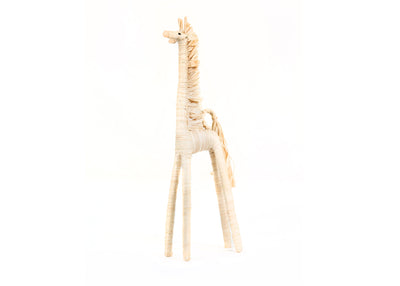 Natural Medium Raffia Giraffe - KAZI