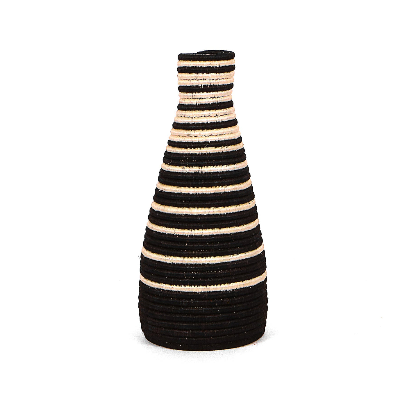 Black Striped Tall Vase