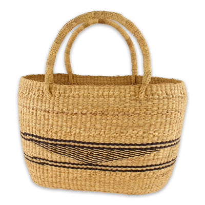 kazi modern minimalist handbag 17" standard of elephant grass with simple black design