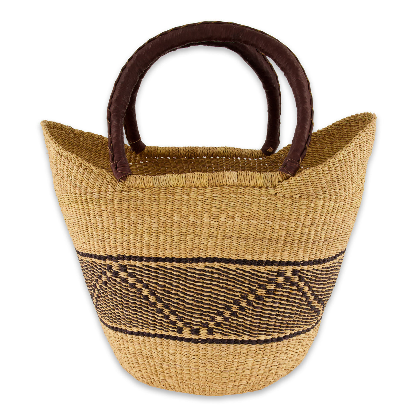 kazi modern minimalist handbag 18" tapered stripe of elephant grass with simple black design