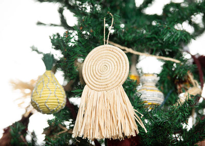 All Natural Fringed Disc Ornament