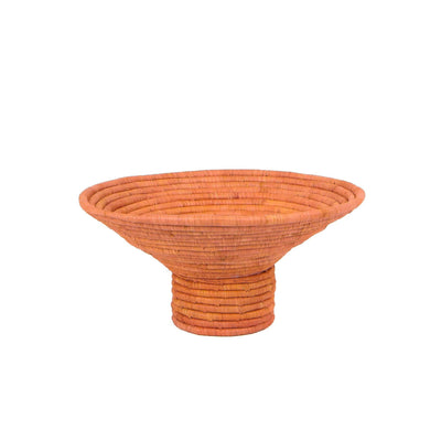 Pastel Woven Pedestal Bowl - 14" Peach Pedestal